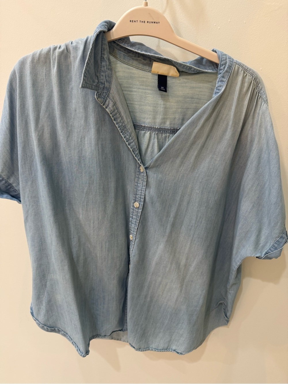 Universal Thread Light Blue Denim Button-Front Blouse